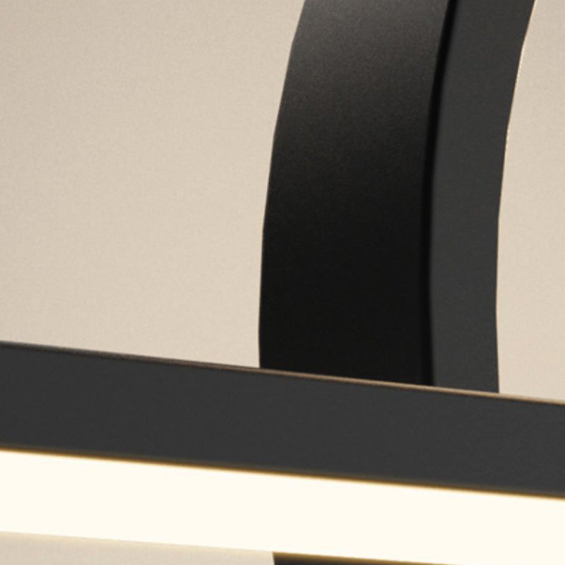 Black Linear LED Island Light in Modern Minimalist 4-Light Acrylic Pendant Light