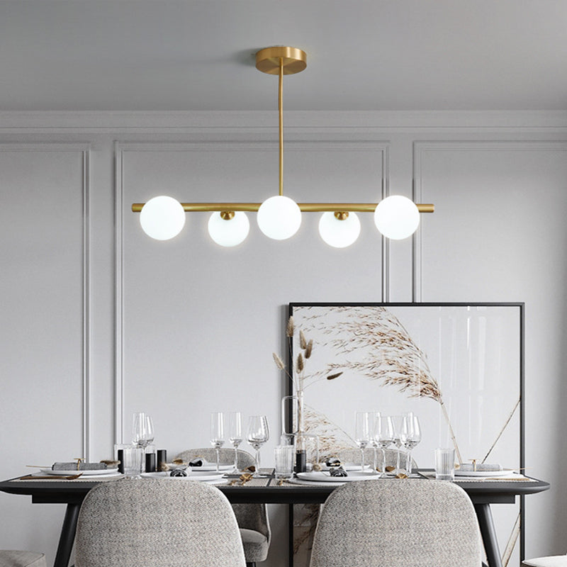 3/5/6-Light Golden Modern Kitchen Island Lighting Shaded Island Pendant Lighting