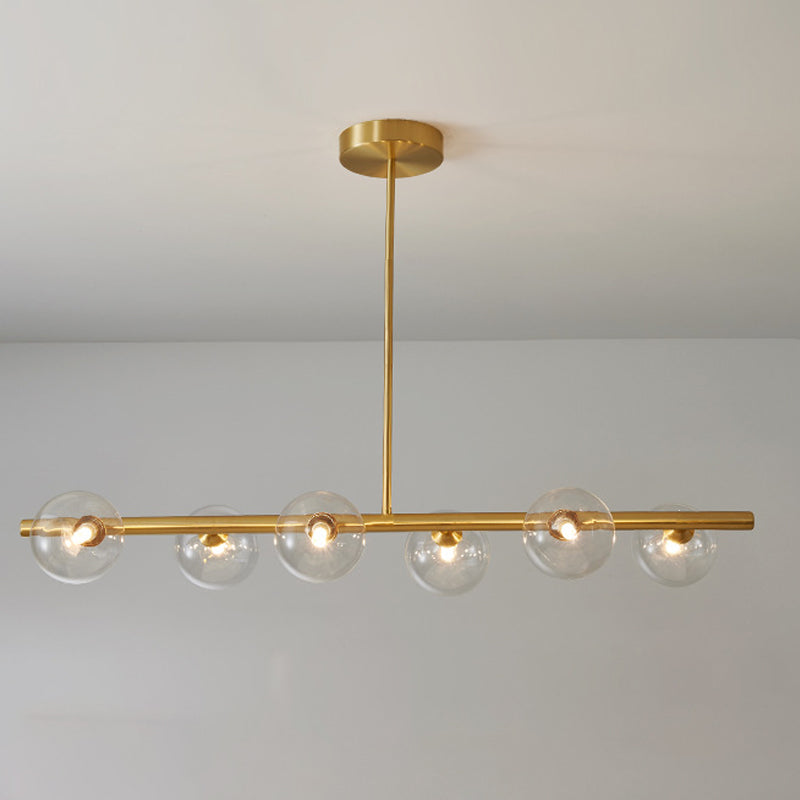 3/5/6-Light Golden Modern Kitchen Island Lighting Shaded Island Pendant Lighting