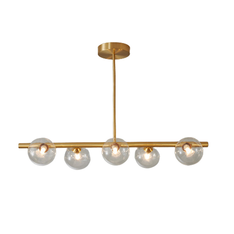 3/5/6-Light Golden Modern Kitchen Island Lighting Shaded Island Pendant Lighting