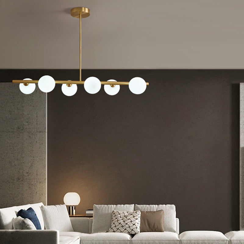 3/5/6-Light Golden Modern Kitchen Island Lighting Shaded Island Pendant Lighting