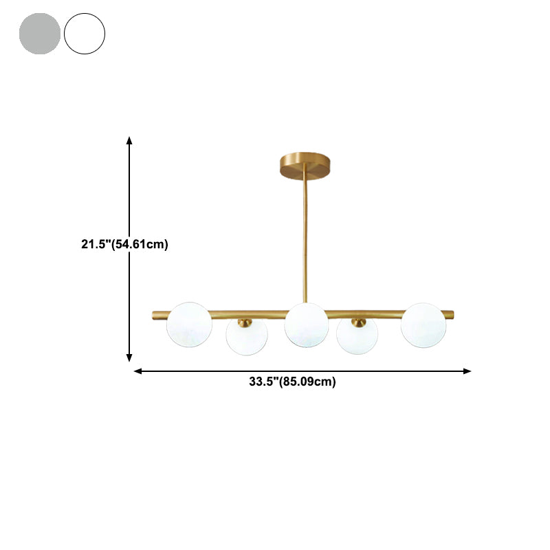 3/5/6-Light Golden Modern Kitchen Island Lighting Shaded Island Pendant Lighting