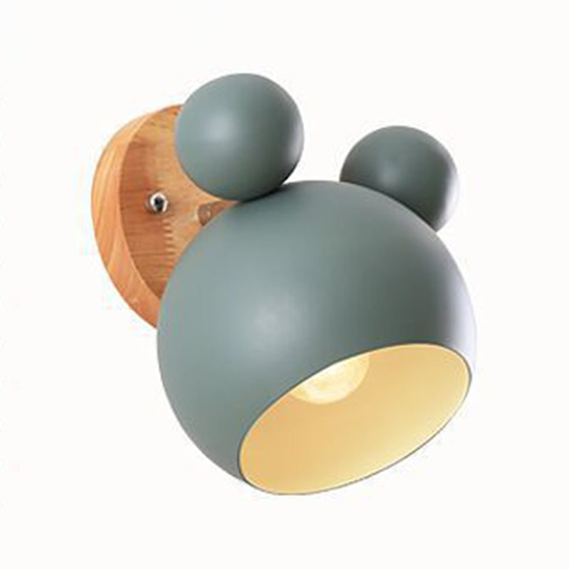 Children Wood Wall Light Polish Finish Flush Mount Lighting for Room