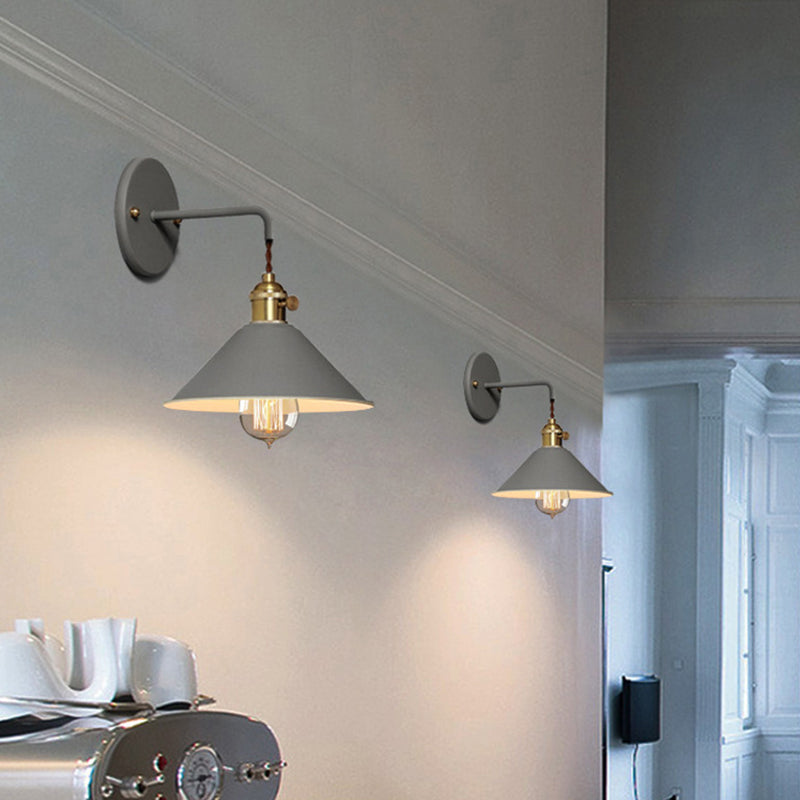 Macaron Cone Shaded Lighting Contemporary Metal Wall Light for Room