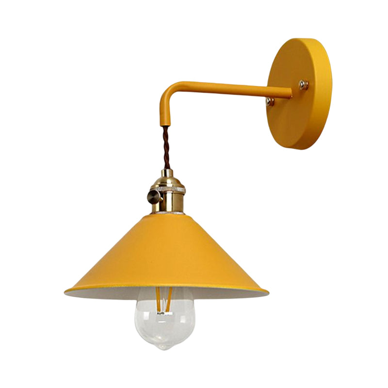 Macaron Cone Shaded Lighting Contemporary Metal Wall Light for Room