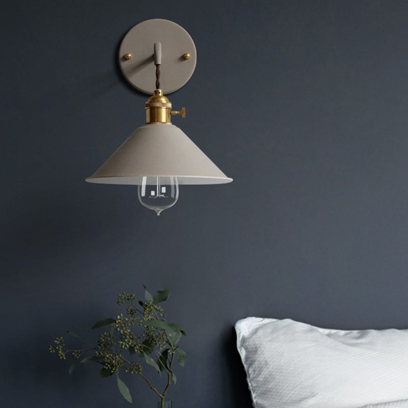Macaron Cone Shaded Lighting Contemporary Metal Wall Light for Room