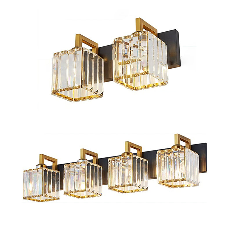 Golden Bath Vanity Lighting  2/3/4-Light Crystal Light for Bathroom