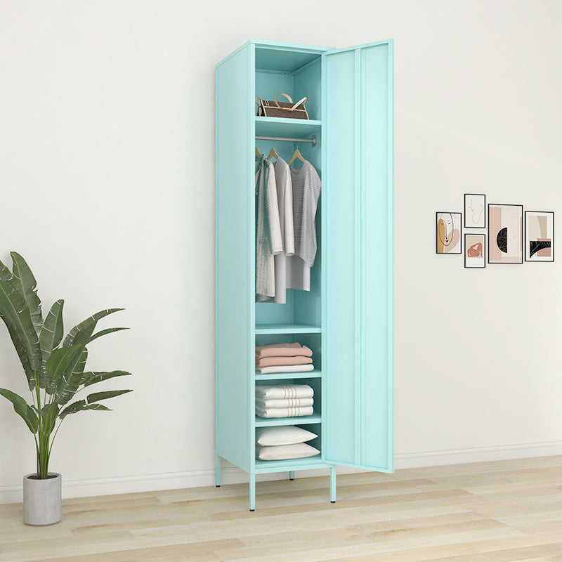 Contemporary Cabinet for Home Metallic Finish Storage Cabinet