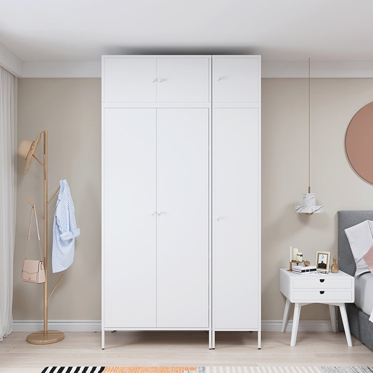 Contemporary Cabinet for Home Metallic Finish Storage Cabinet