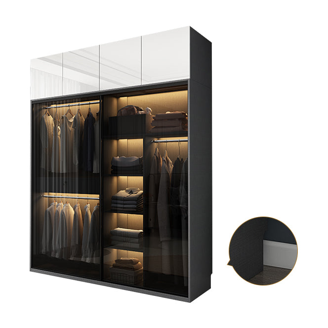 Mirrored Finish Cabinet with Glass Door Modern Interior Storage Cabinet