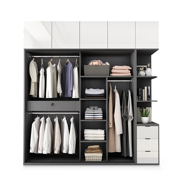 Mirrored Finish Cabinet with Glass Door Modern Interior Storage Cabinet