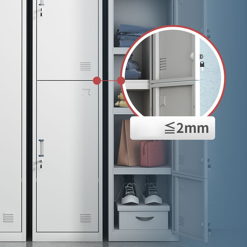 Contemporary Metal Wardrobe Cabinet Hinged Wardrobe Armoire for Home