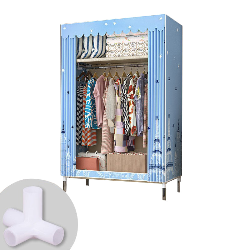 Metal Frame Home Wardrobe Armoire Modern Style Wardrobe with Shelves