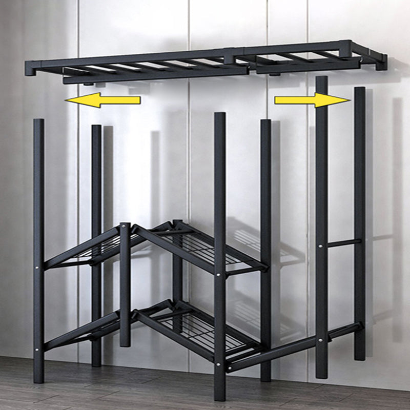 Black Steel Frame Wardrobe Contemporary Folding Wardrobe Armoire