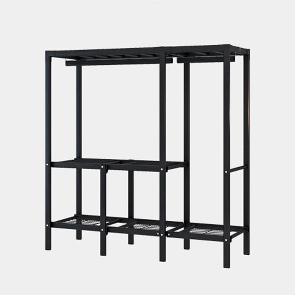 Black Steel Frame Wardrobe Contemporary Folding Wardrobe Armoire