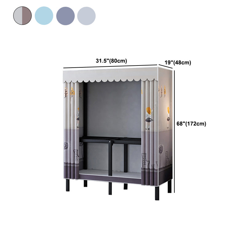 Black Steel Frame Wardrobe Contemporary Folding Wardrobe Armoire