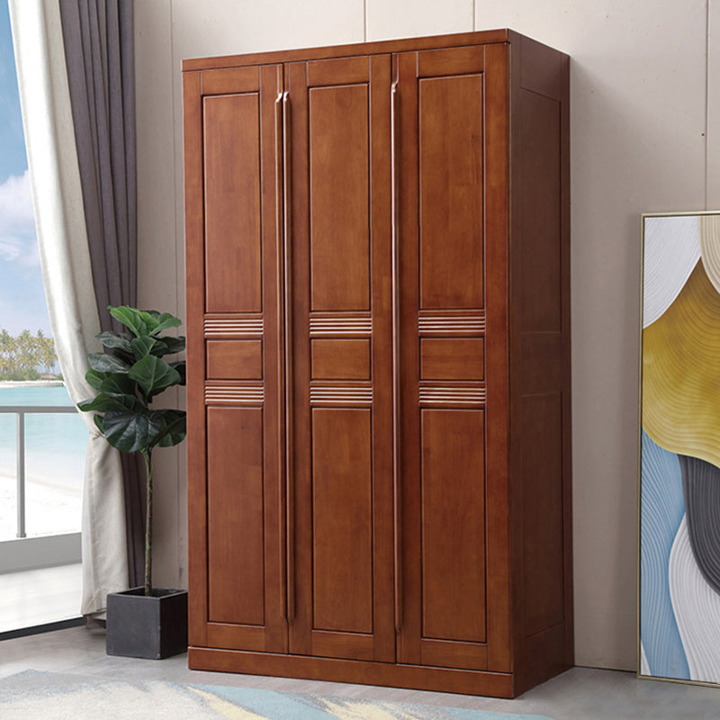 Rubberwood Wardrobe Closet with Shelves Traditional Wardrobe Cabinet