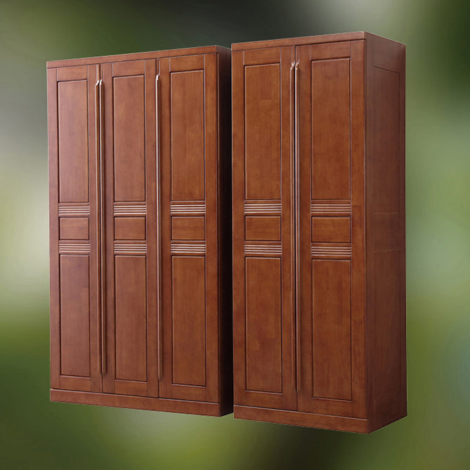 Rubberwood Wardrobe Closet with Shelves Traditional Wardrobe Cabinet