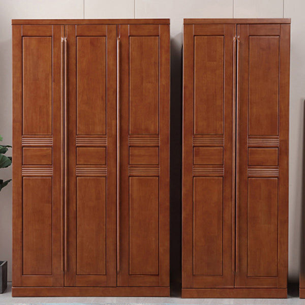 Rubberwood Wardrobe Closet with Shelves Traditional Wardrobe Cabinet