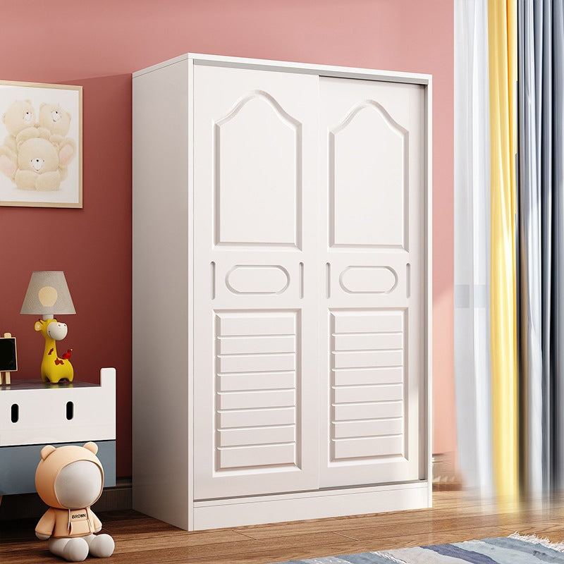 Contemporary Wood Wardrobe 2-Door Wardrobe Closet for Bedroom