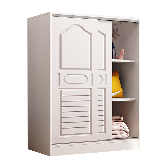 Contemporary Wood Wardrobe 2-Door Wardrobe Closet for Bedroom
