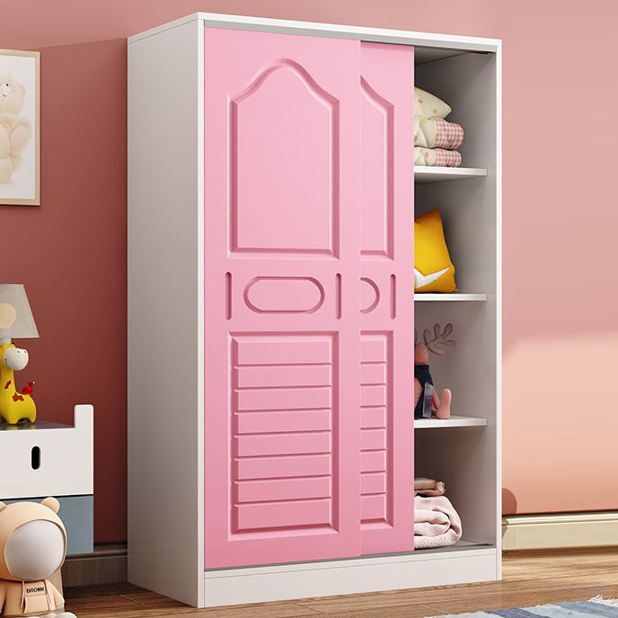 Contemporary Wood Wardrobe 2-Door Wardrobe Closet for Bedroom