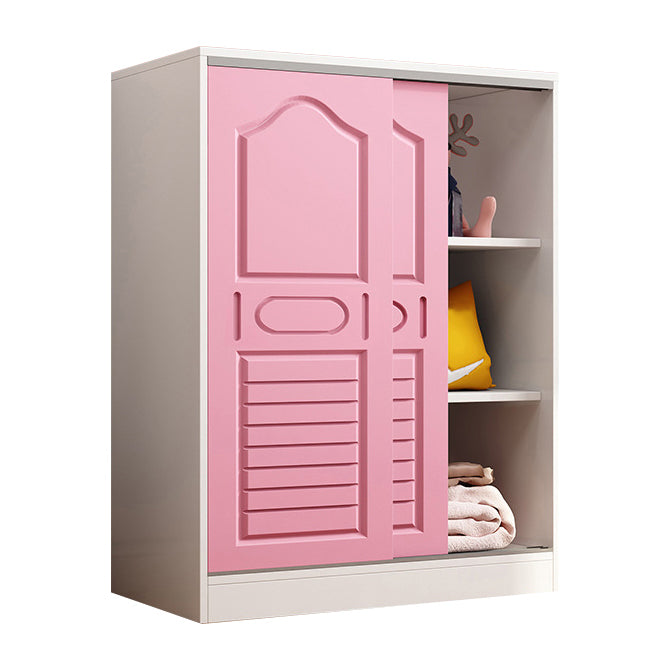 Contemporary Wood Wardrobe 2-Door Wardrobe Closet for Bedroom