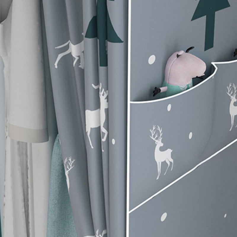 Contemporary Style Wardrobe Pine Solid Wood Wardrobe Closet with Legs