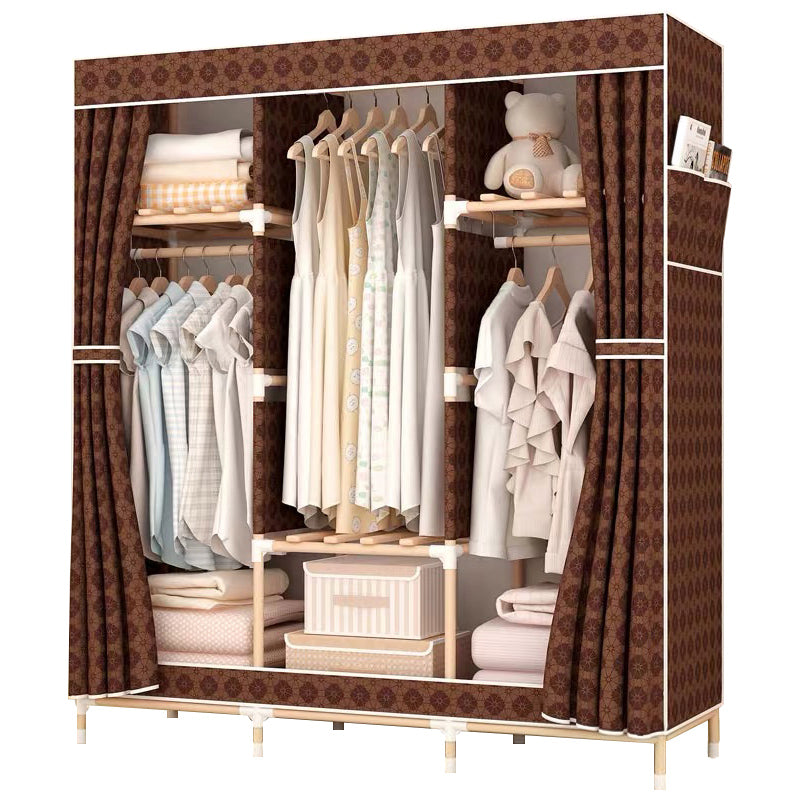 Contemporary Style Wardrobe Solid Wood Wardrobe Closet with Legs