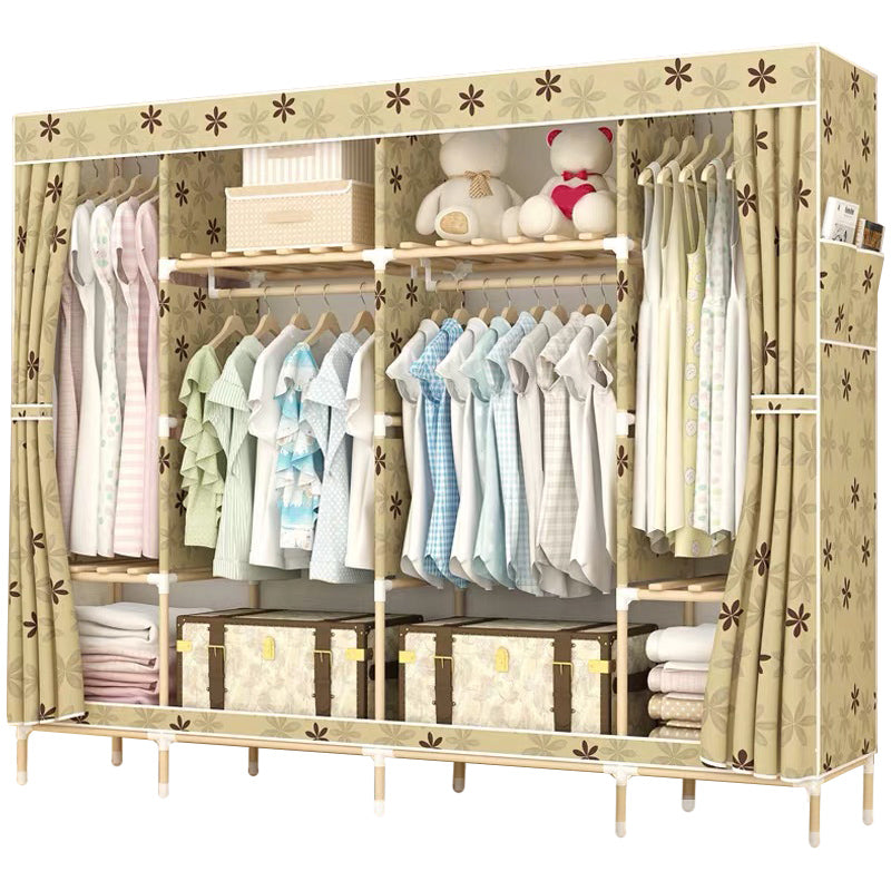 Contemporary Style Wardrobe Solid Wood Wardrobe Closet with Legs