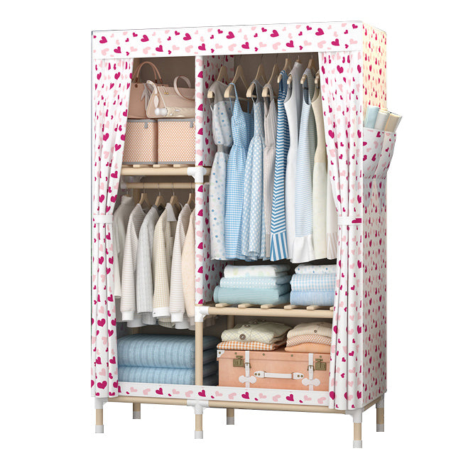 Contemporary Style Wardrobe Solid Wood Wardrobe Closet with Legs