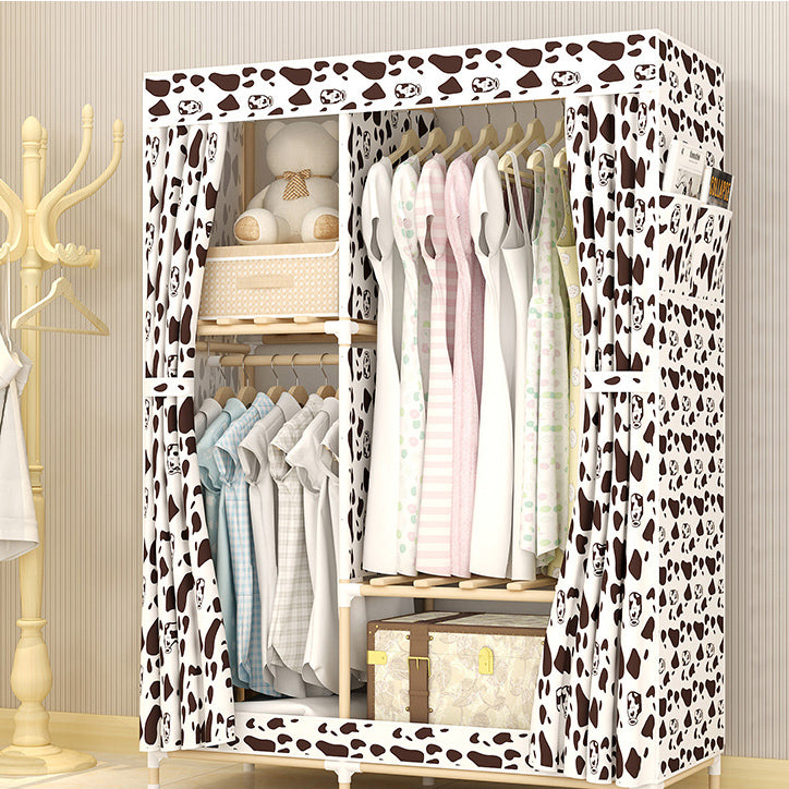 Contemporary Style Wardrobe Solid Wood Wardrobe Closet with Legs