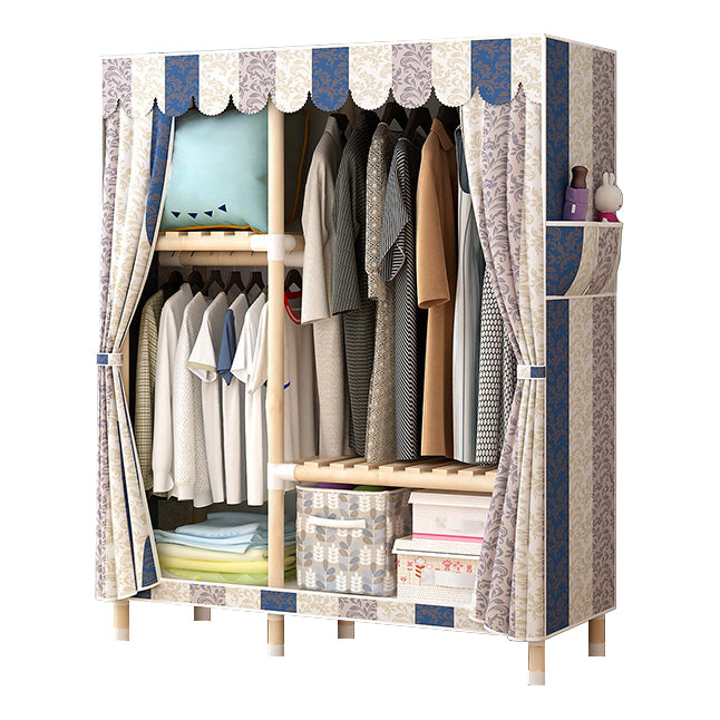 Contemporary Style Wardrobe Solid Wood Wardrobe Closet with Legs