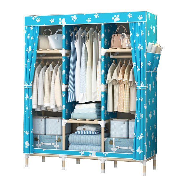 Contemporary Style Wardrobe Solid Wood Wardrobe Closet with Legs