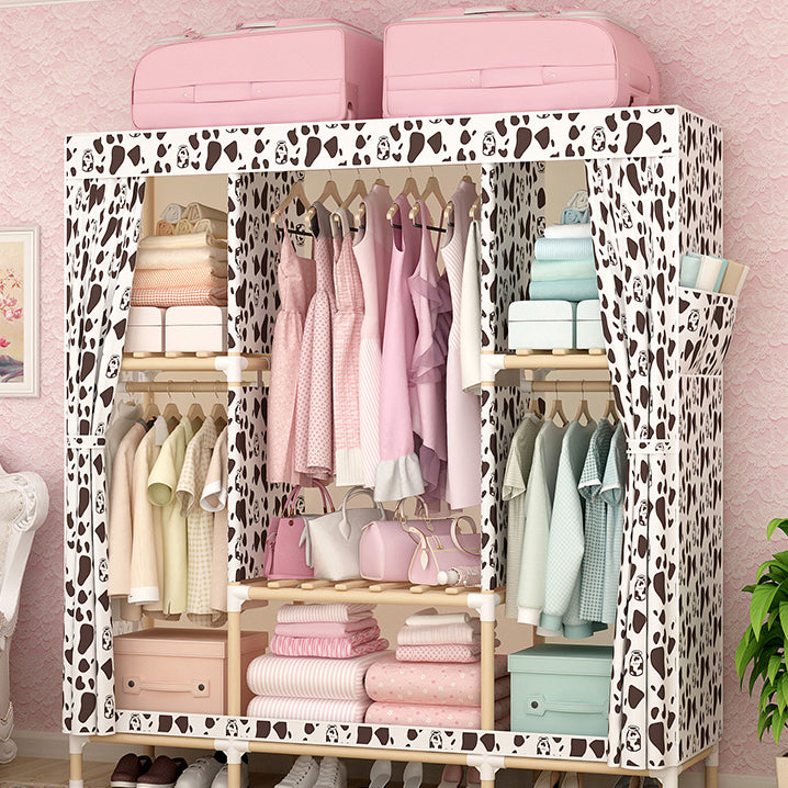 Contemporary Style Wardrobe Solid Wood Wardrobe Closet with Legs