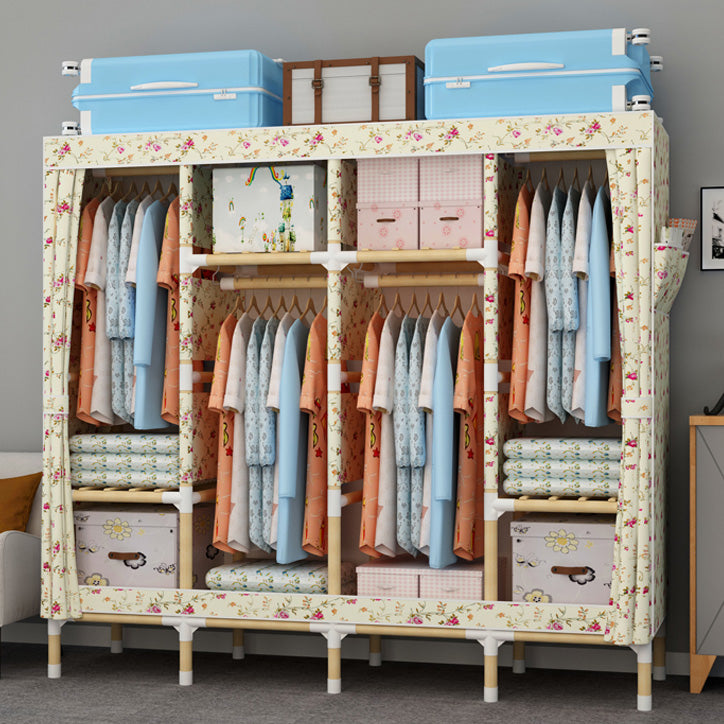 Contemporary Style Wardrobe Solid Wood Wardrobe Closet with Legs