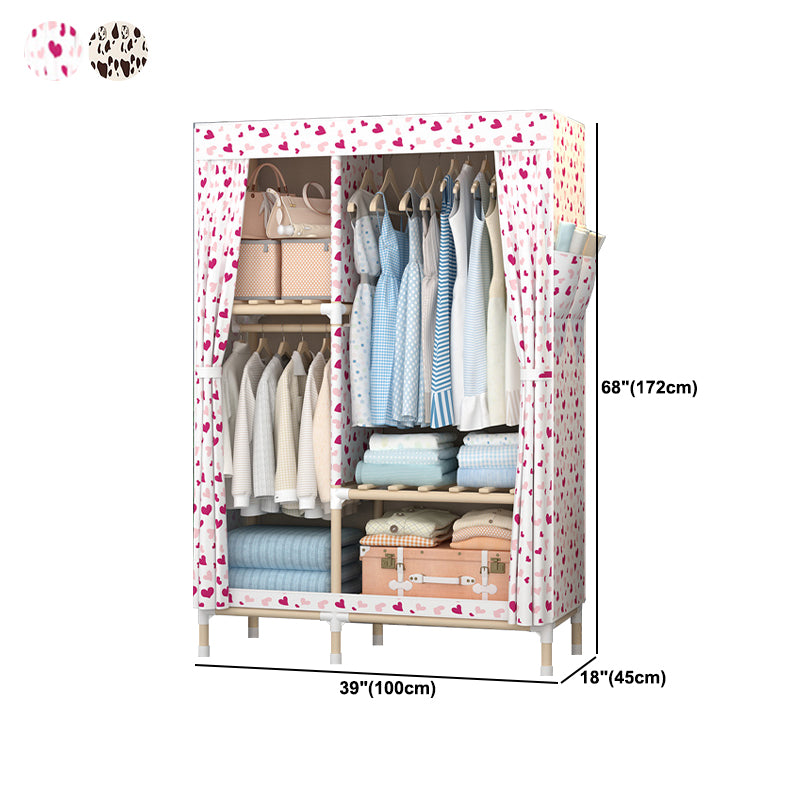 Contemporary Style Wardrobe Solid Wood Wardrobe Closet with Legs