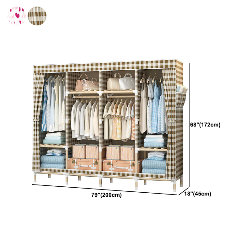 Contemporary Style Wardrobe Solid Wood Wardrobe Closet with Legs