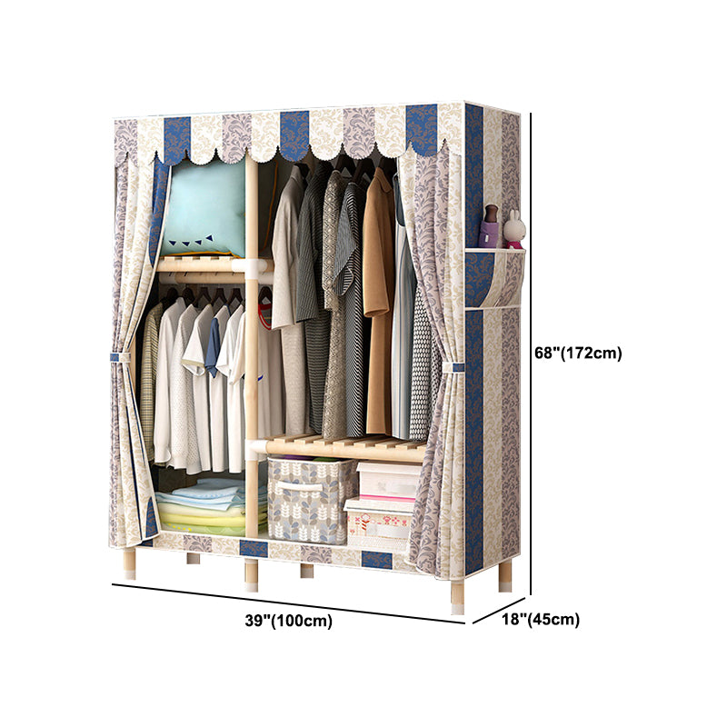Contemporary Style Wardrobe Solid Wood Wardrobe Closet with Legs