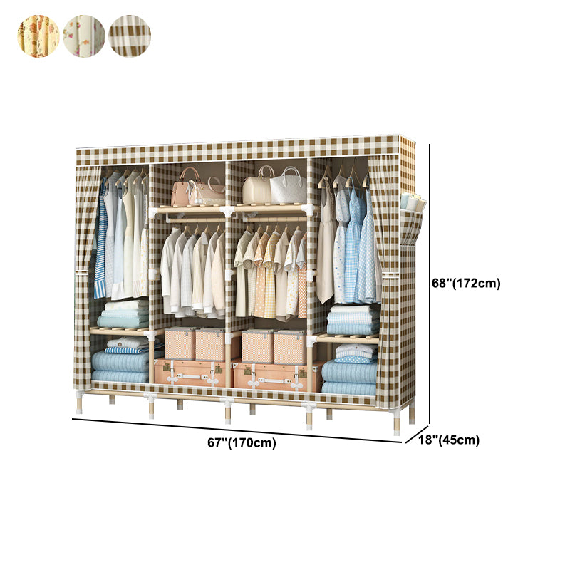 Contemporary Style Wardrobe Solid Wood Wardrobe Closet with Legs