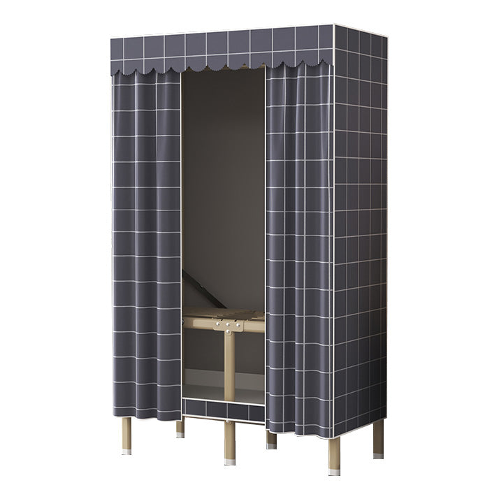 Contemporary Style Metal Wardrobe Cloth Rod Included Wardrobe Closet