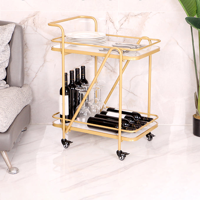Contemporary 31.1"H Rolling Prep Table Metal Prep Table for Home Use