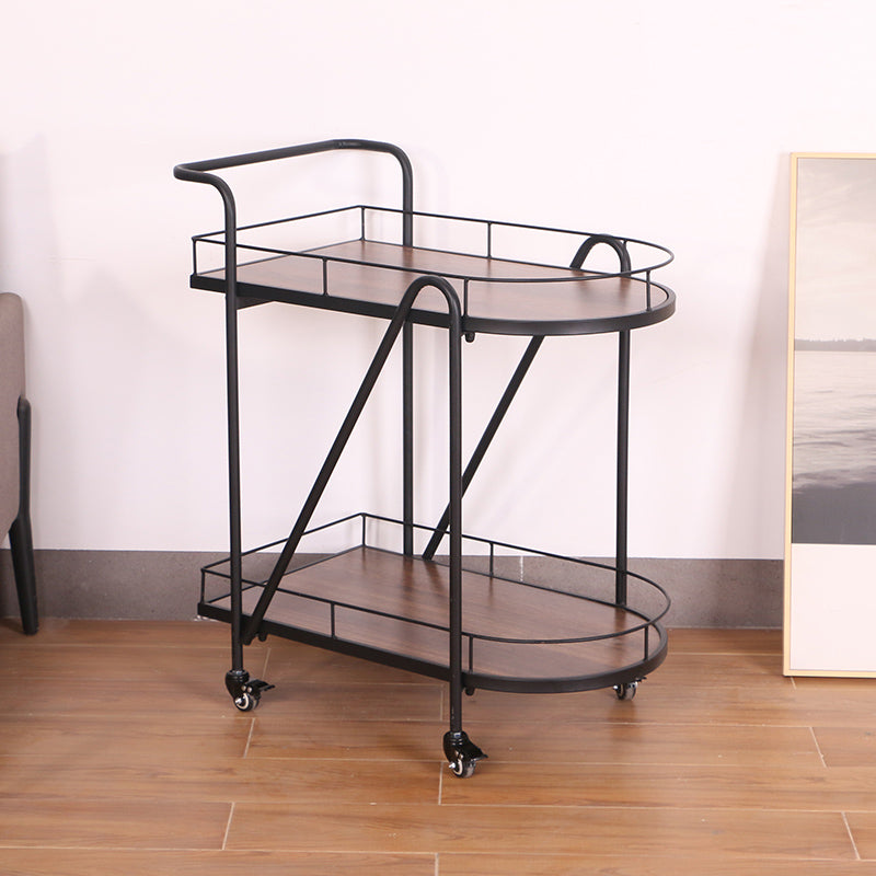 Contemporary 31.1"H Rolling Prep Table Metal Prep Table for Home Use