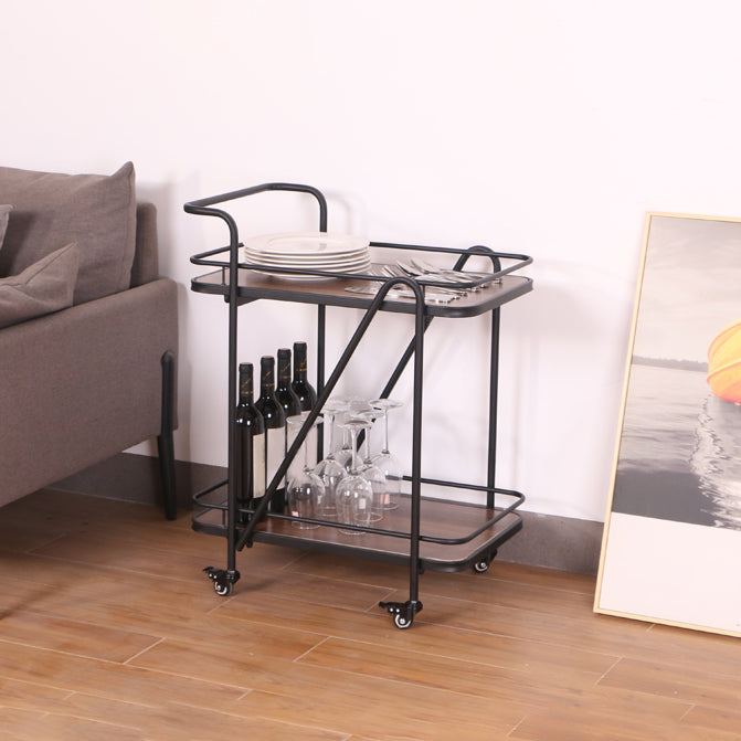 Contemporary 31.1"H Rolling Prep Table Metal Prep Table for Home Use