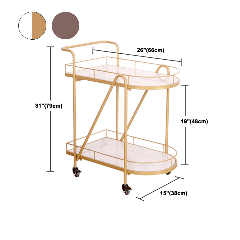 Contemporary 31.1"H Rolling Prep Table Metal Prep Table for Home Use