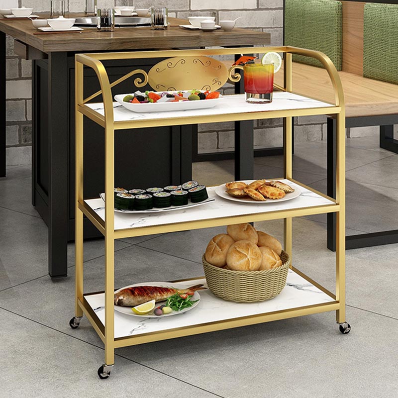 23.62"W Contemporary Metal Prep Table Rolling Prep Table for Dining Room