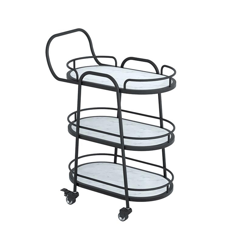 Contemporary Metal Prep Table 33.46"H Rolling Prep Table for Dining Room