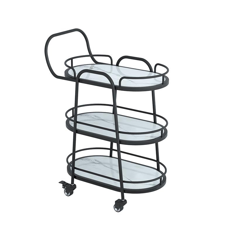 Contemporary Metal Prep Table 33.46"H Rolling Prep Table for Dining Room