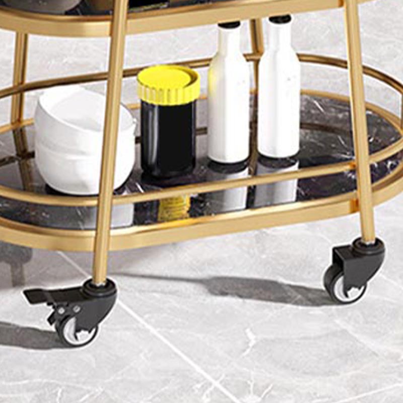 Contemporary Metal Prep Table 33.46"H Rolling Prep Table for Dining Room