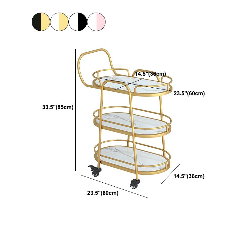 Contemporary Metal Prep Table 33.46"H Rolling Prep Table for Dining Room